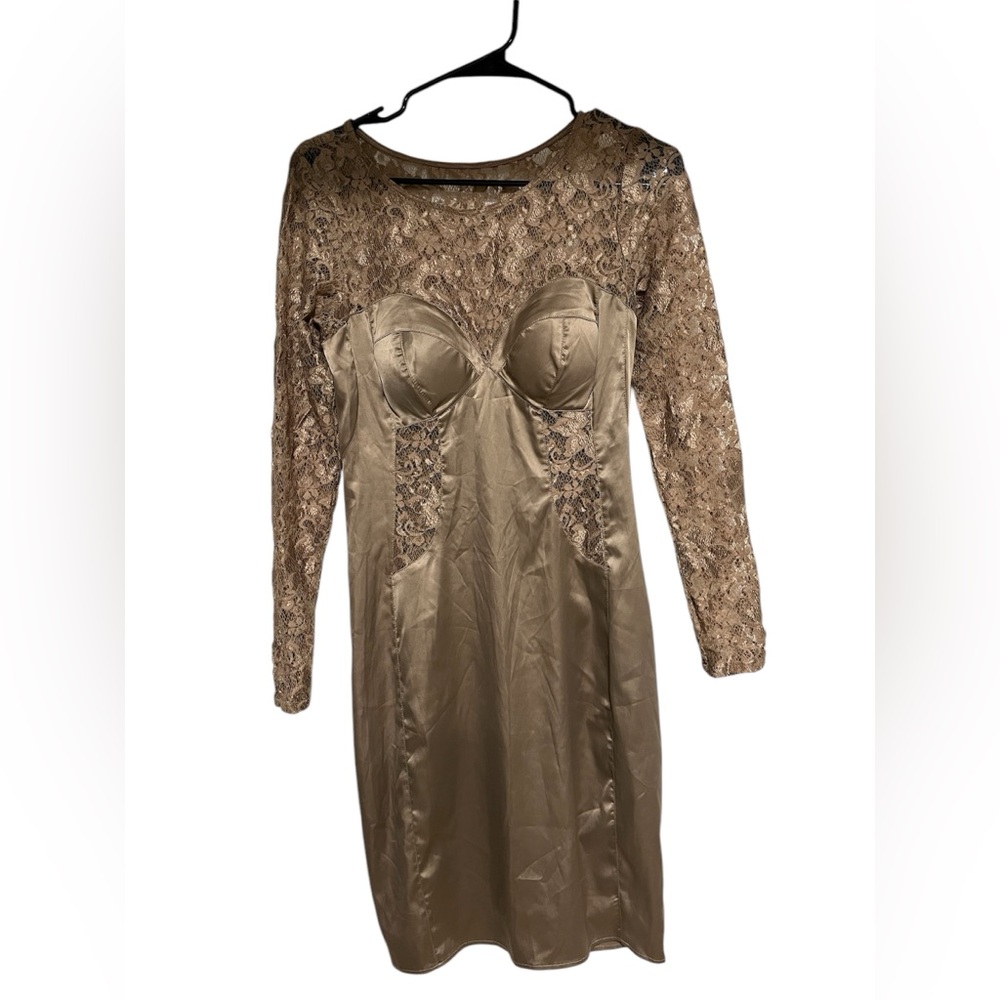 Elegant Lace and Satin Dress